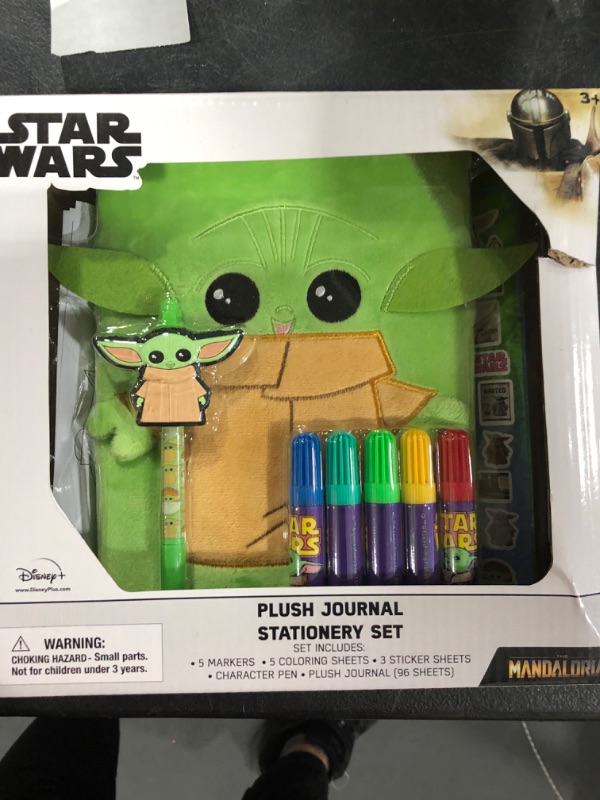 Photo 1 of  Designs Star Wars Baby Yoda Mandalorian Plush Yoda Journal Set with Coloring Sheets, Pen, & Stickers
