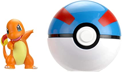 Photo 1 of Pokemon Official Charmander Clip and Go, Comes with Charmander Action Figure and Great Ball
