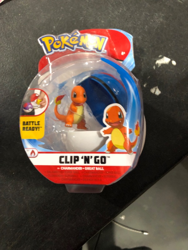 Photo 2 of Pokemon Official Charmander Clip and Go, Comes with Charmander Action Figure and Great Ball
