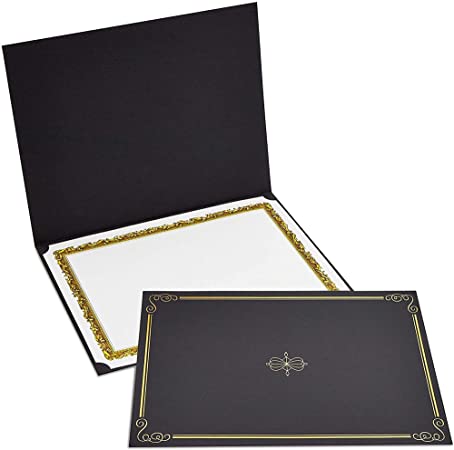 Photo 1 of Black Diploma Cover, Certificate Holders (11.2 x 8.7 in, 12 Pack)
