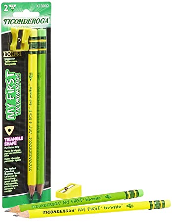 Photo 1 of Ticonderoga My First Tri-Write Wood-Cased Pencils, Neon Assorted, 2 Count
