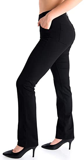 Photo 1 of Yogipace,Belt Loops,Women's Petite/Regular/Tall Straight Leg Yoga Dress Pants--SIZE SMALL--
