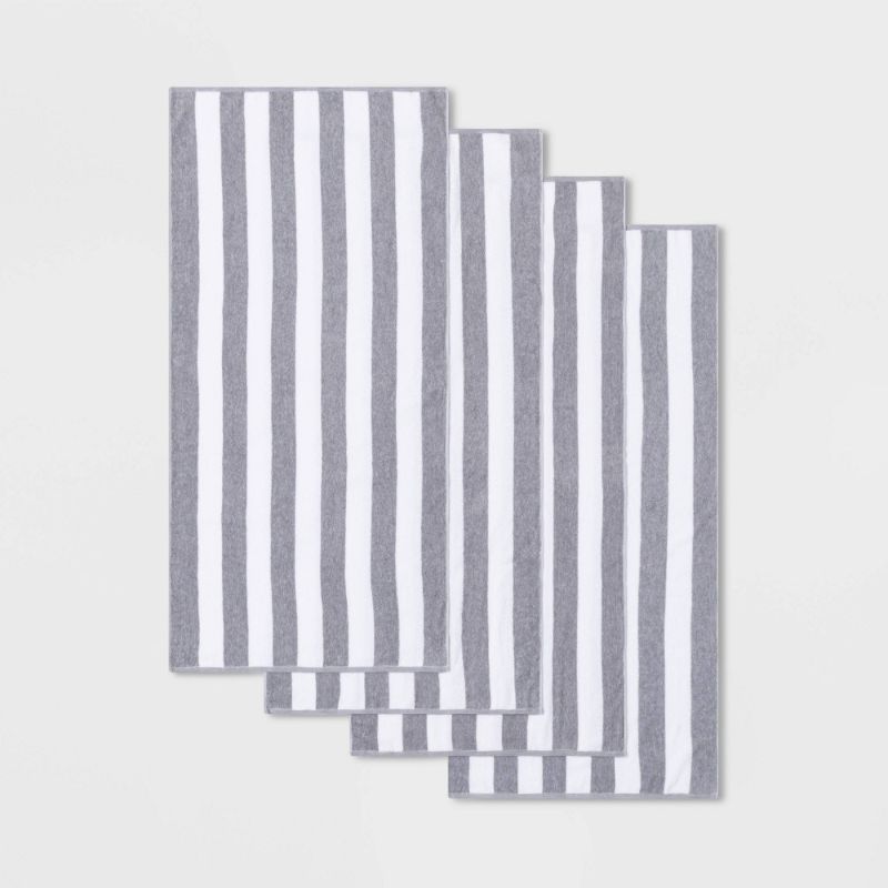 Photo 1 of Cabana Striped Beach Towel Set - Sun Squad™ 8 PACK