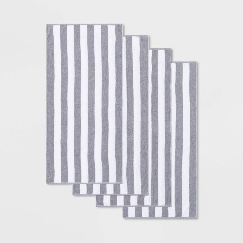Photo 1 of Cabana Striped Beach Towel Set - Sun Squad™ 4 PACK
