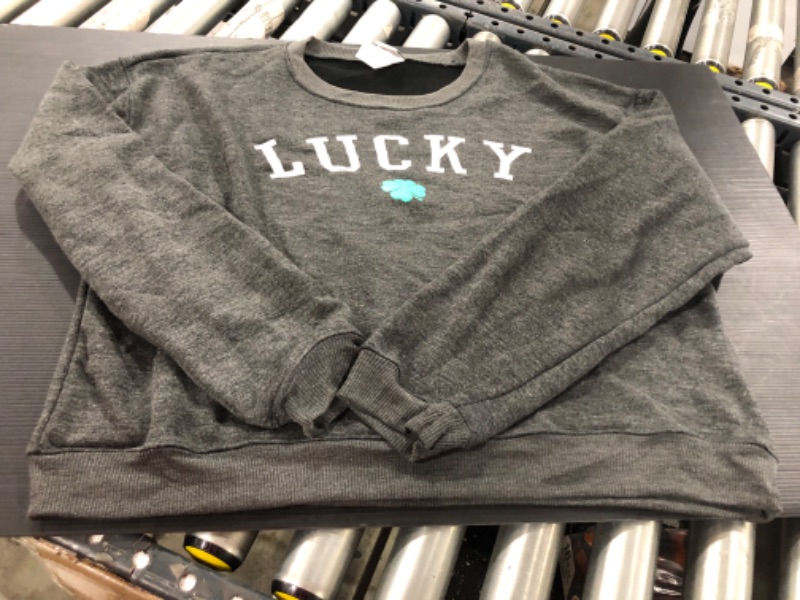 Photo 2 of Women's St. Patrick's Day Lucky Graphic Sweatshirt - Gray
SIZE: M