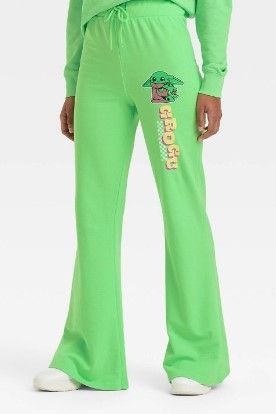 Photo 1 of Women's St. Patrick's Day Baby Yoda Wide Leg Graphic Pants -
SIZE : XL