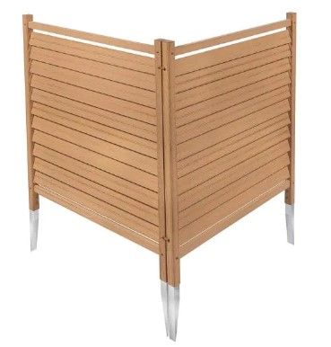 Photo 1 of 3.6 ft. x 3 ft. Waverly No Dig Vinyl Cedar WoodTek Decorative Privacy Screen Panel Kit