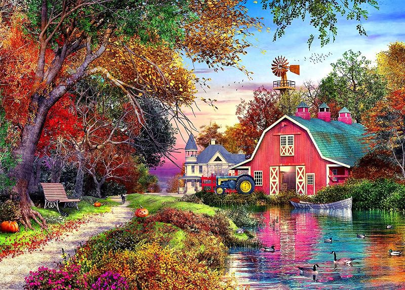 Photo 1 of Jigsaw Puzzles for Adults 1000 Piece Puzzle for Adults 1000 Pieces Puzzle 1000 Pieces-Autumn Cottage (27.6X 19.7)
