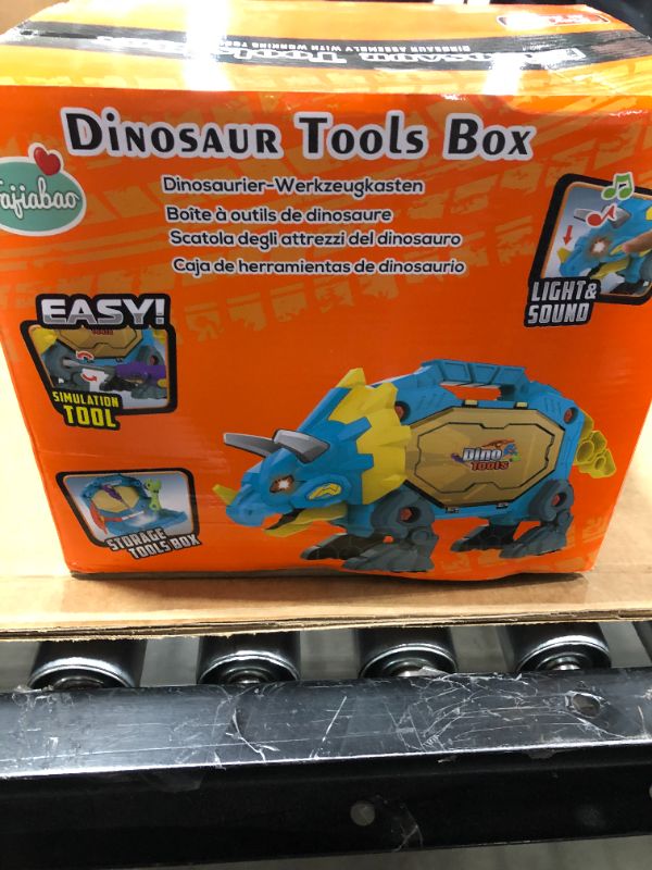 Photo 2 of Take Apart Toy Kids Tool Set- Dinosaur Toys for Boys with Storage Box 2 in 1 Construction Toys for Boys with Light & Sound Pretend Play Tool Kits Educational Toys for 3 4 5 6 7 Year Old Boys Girls
