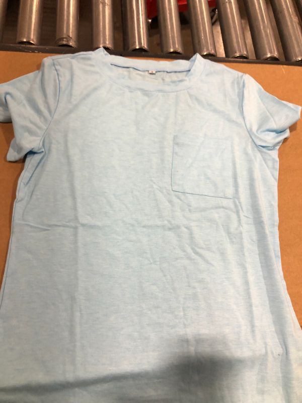 Photo 2 of Women's Short-Sleeve Pocket T-Shirt SIZE SMALL COLOR BLUE