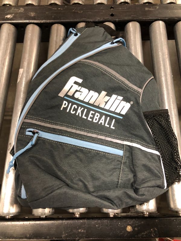 Photo 2 of Franklin Sports Pickleball Sling Bag – Official Pickleball Bag of The U.S. Open Pickleball Championships – Adjustable – Gray/Blue
