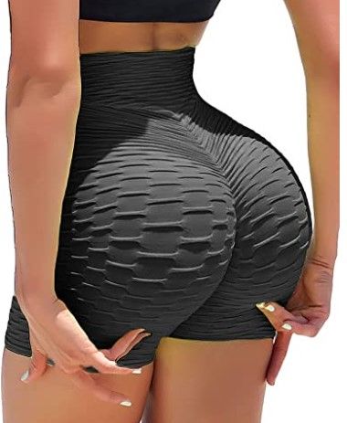 Photo 1 of KIWI RATA Women's High Waisted Yoga Shorts Sports Gym Ruched Butt Lifting Workout Running Hot Leggings large