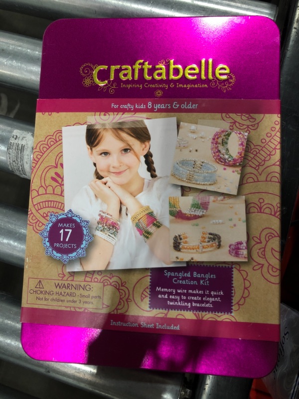 Photo 2 of Craftabelle – Spangled Bangles Creation Kit – Bracelet Making Kit – 366pc Jewelry Set with Memory Wire – DIY Jewelry Kits for Kids Aged 8 Years +