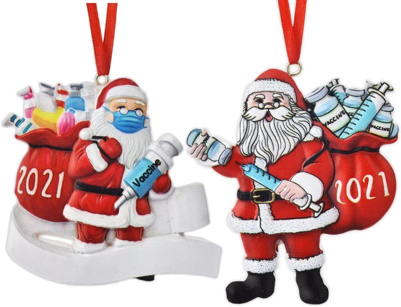 Photo 1 of 2021 Christmas Ornaments, Christmas Tree Decoration Pendant, Funny Santa Claus Hanging Ornaments for Unique Xmas