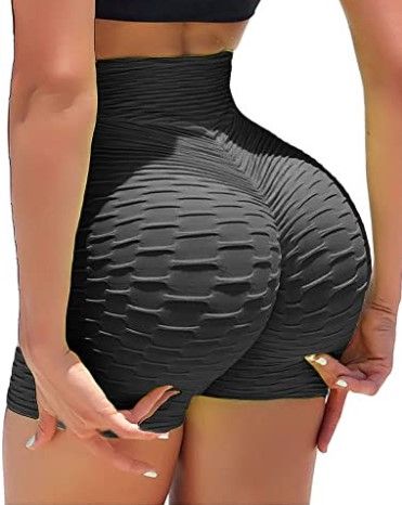 Photo 1 of KIWI RATA Women's High Waisted Yoga Shorts Sports Gym Ruched Butt Lifting Workout Running Hot Leggings L