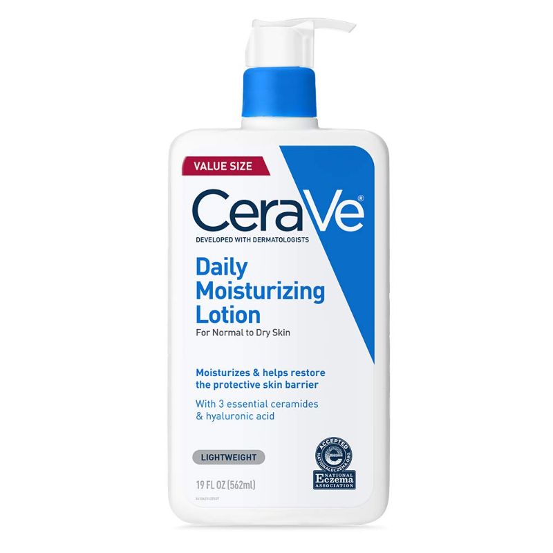 Photo 1 of CeraVe Daily Moisturizing Lotion for Dry Skin | Body Lotion & Facial Moisturizer with Hyaluronic Acid and Ceramides | Fragrance Free | 19 Ounce, Basic