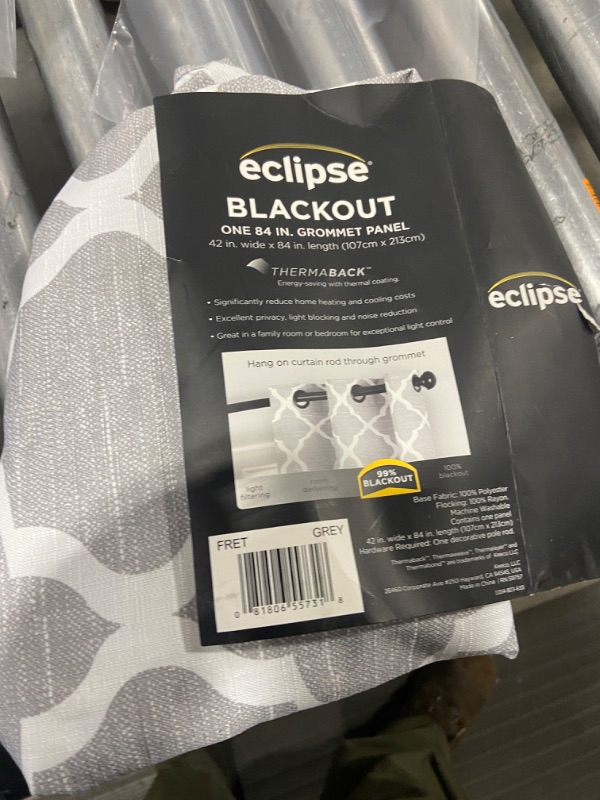 Photo 2 of Eclipse  84in Blackout Panel Curtain GREY---- 1pc only