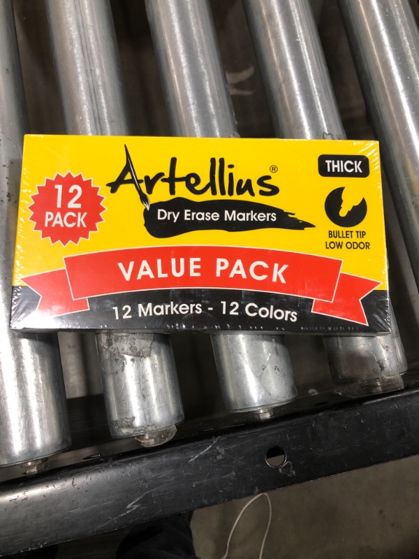 Photo 2 of Dry Erase Markers (12 Pack of Assorted Colors) Thick Barrel Design - Perfect Pens For Writing on Whiteboards, Dry-Erase Boards, Mirrors, Windows, & All White Board Surfaces
