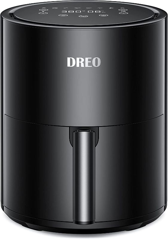 Photo 1 of Dreo Air Fryer - 100? to 450?, 4 Quart Hot Oven Cooker with 50 Recipes, 9 Cooking Functions on Easy Touch Screen, Preheat, Shake Reminder, 9-in-1 Digital Airfryer, Black, 4L (DR-KAF002)