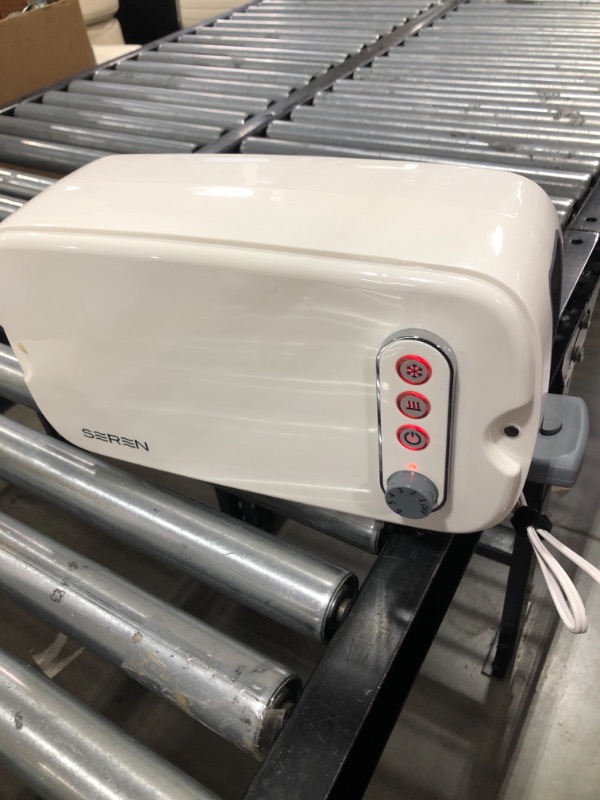 Photo 2 of BergHOFF Seren Side Loading Toaster with Cool Touch Exterior and Removable Crumb Tray, White, With red Serving Tray