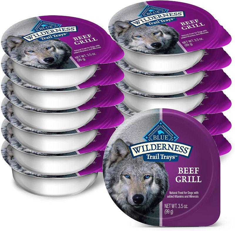 Photo 1 of Blue Buffalo Wilderness Trail Trays High Protein, Natural Adult Wet Dog Food, 3.5-oz Cups