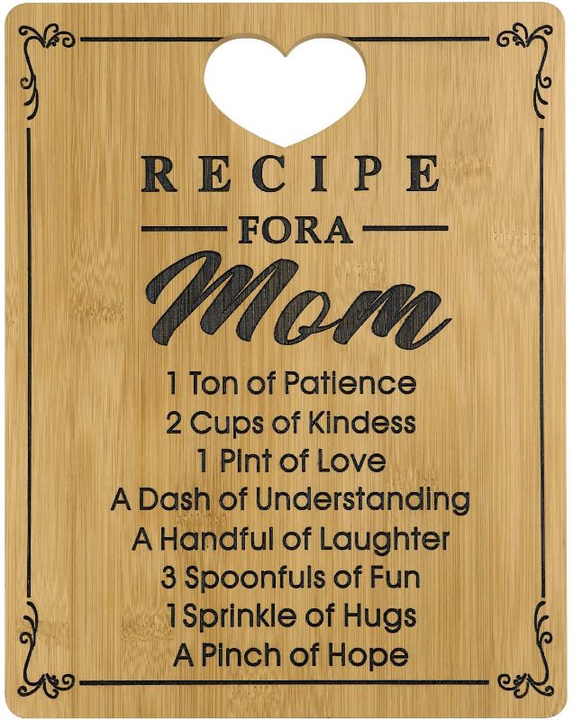 Photo 1 of Cutting Board, Recipe - Mothers Day Gifts from Daughter or Son, Cutting Board for Gift - Engraved with Recipe, Gift for Mom Birthday Holiday Wedding Anniversary Thanksgiving Day Christmas Mothers Day