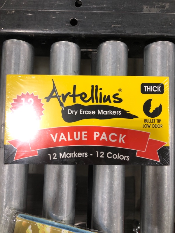 Photo 2 of Dry Erase Markers (12 Pack of Assorted Colors) Thick Barrel Design - Perfect Pens For Writing on Whiteboards, Dry-Erase Boards, Mirrors, Windows, & All White Board Surfaces