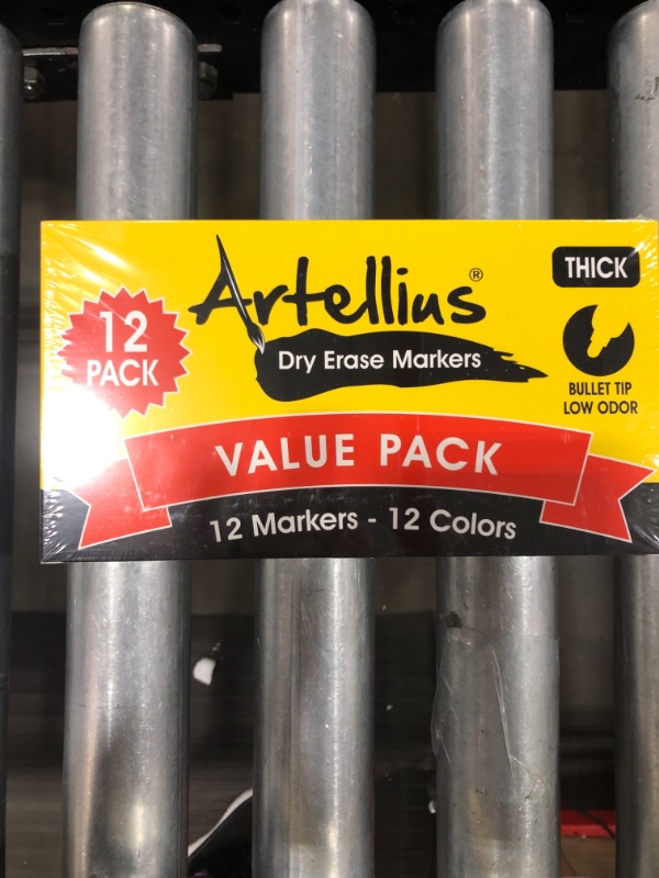 Photo 2 of Dry Erase Markers (12 Pack of Assorted Colors) Thick Barrel Design - Perfect Pens For Writing on Whiteboards, Dry-Erase Boards, Mirrors, Windows, & All White Board Surfaces