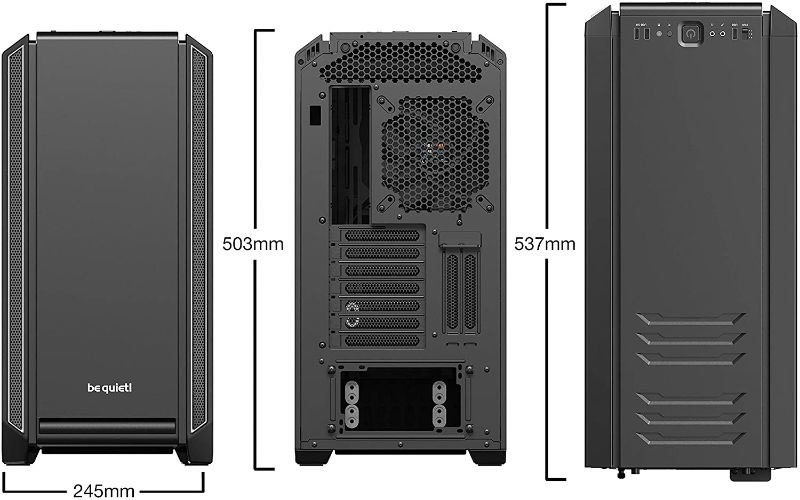 Photo 1 of be quiet! Silent Base 601 Silver Mid-Tower ATX Computer Case, two 140mm fans, 10mm extra thick insulation mats (BG027)
