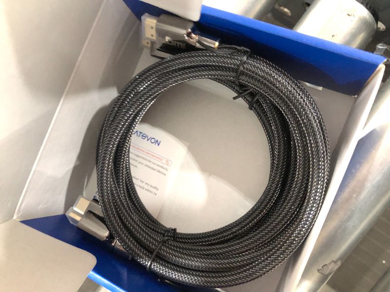 Photo 1 of 4K HDMI Cable 6ft (2-Pack) - Atevon High Speed 18Gbps HDMI 2.0 Cable - HDCP 2.2-4K HDR, 3D, 2160P, 1080P, Ethernet - 28AWG Braided HDMI Cord - Audio Return Compatible with TV, PC, Blu-ray Player
