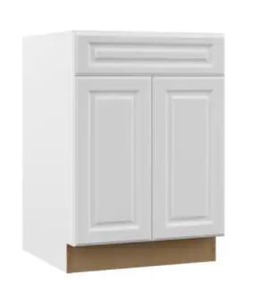 Photo 1 of Designer Series Elgin Assembled 24x34.5x23.75 in. Base Kitchen Cabinet in White
