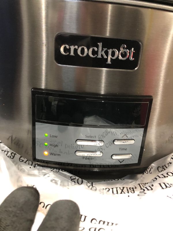 Photo 1 of Crock Pot Slow Cooker|8 Quart Programmable Slow Cooker with Digital Countdown Timer, Black Stainless Steel - SCCPVFC800-DS
