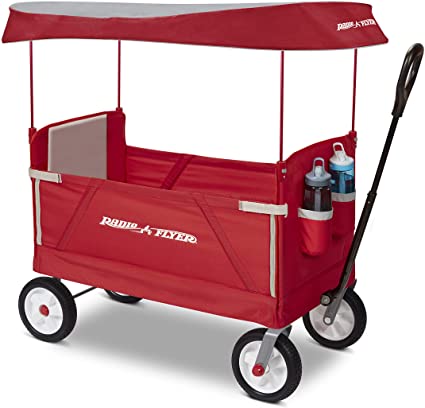 Photo 1 of FOR PARTS ONLY    Radio Flyer 3 in 1 Off-Road EZ Fold Wagon with Canopy, Red
