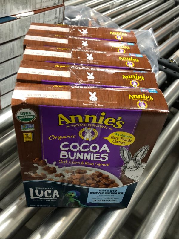 Photo 2 of Annie's Organic Cocoa Bunnies Breakfast Cereal, 10 oz--- BEST BY 14-JAN-2022
