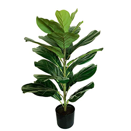 Photo 1 of BESAMENATURE 30" Little Artificial Fiddle Leaf Fig Tree/Faux Ficus Lyrata for Home Office Decoration
