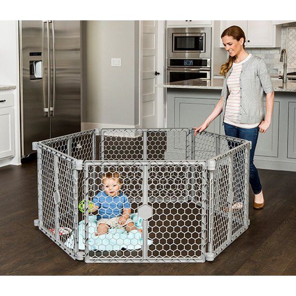 Photo 1 of Regalo 2-in-1 Play Yard & Safety Dog Gate, Gray
