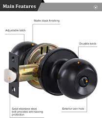 Photo 1 of Black coin unlock door knob with hardware, black 