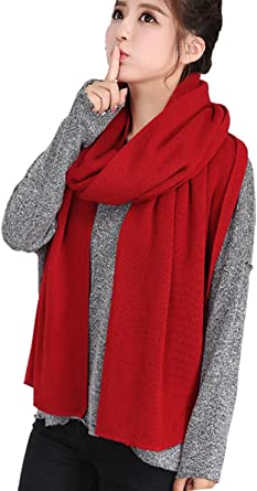 Photo 1 of Wander Agio Women's Warm Long Shawl Winter Warm Large Scarf Pure Color
