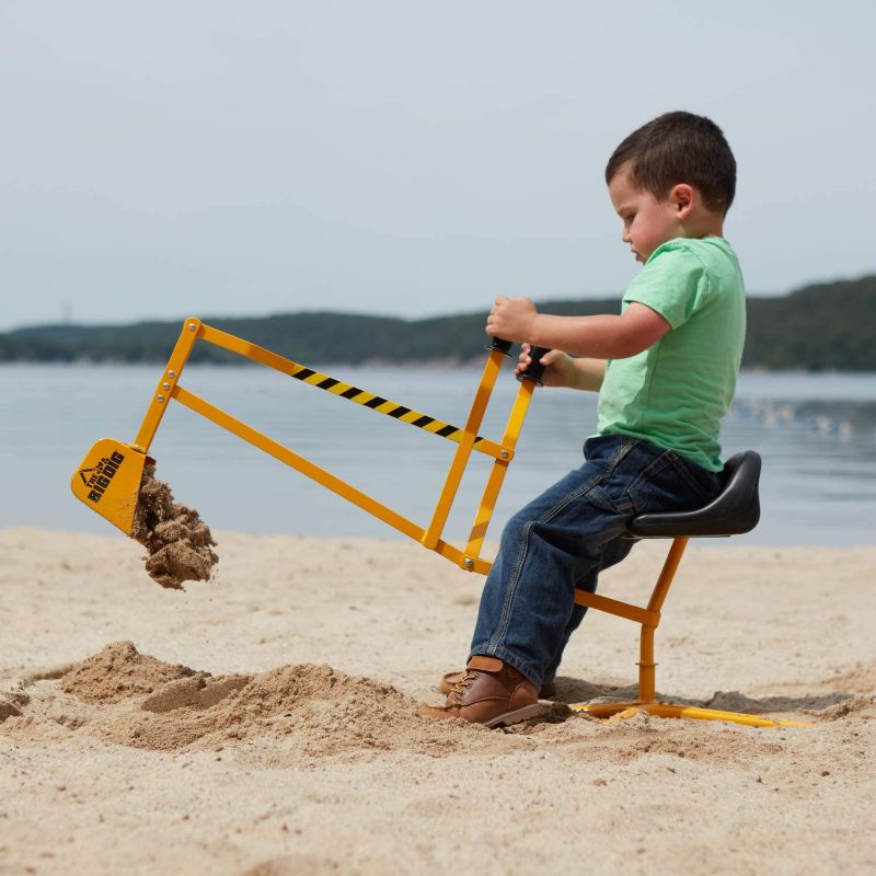 Photo 1 of The Big Dig and Roll Big Dig Sandbox Digger Excavator Crane with 360° Rotation with Base, Great for Sand, Dirt and Snow | Steel Outdoor Play | Beach Toy | Yellow | Age 3+
