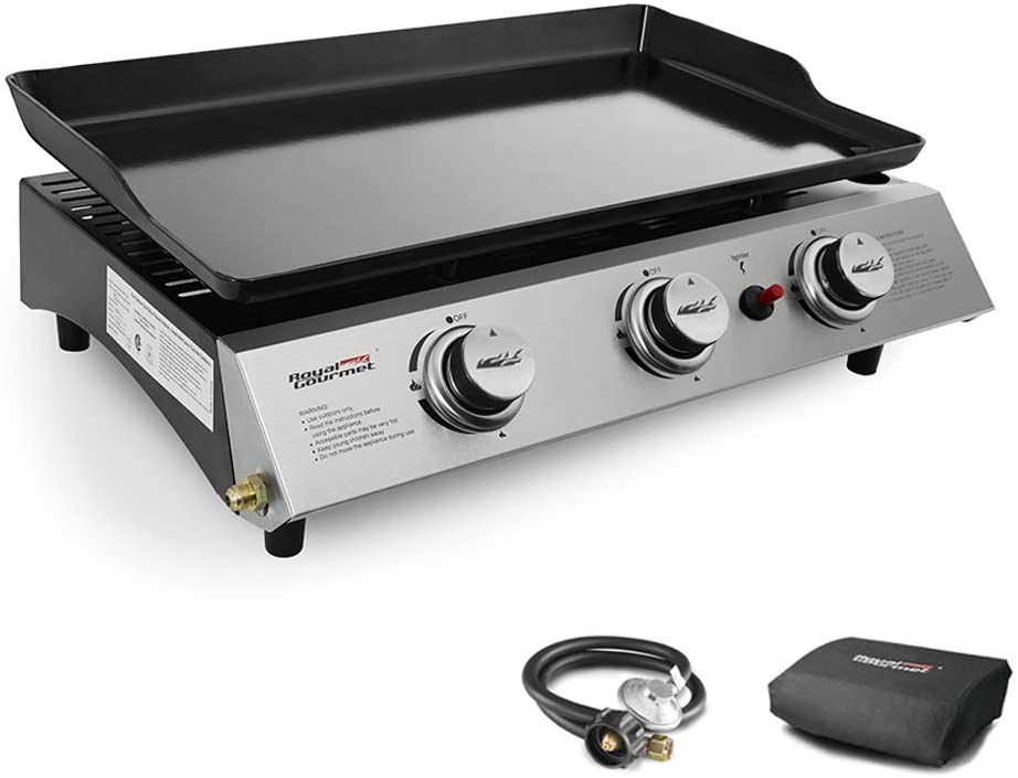 Photo 1 of Royal Gourmet PD1300 Portable 3-Burner Propane Gas Grill Griddle,Black
