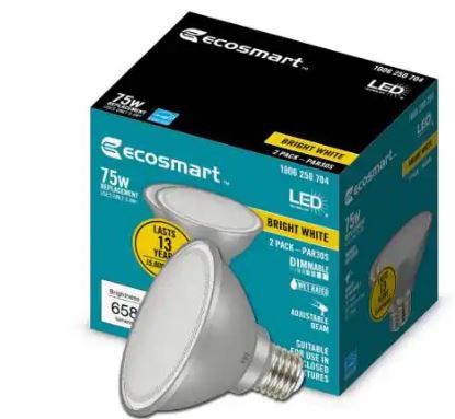 Photo 1 of 75-Watt Equivalent PAR30S Dimmable Adjustable Beam Angle LED Light Bulb Bright White (2-Pack)