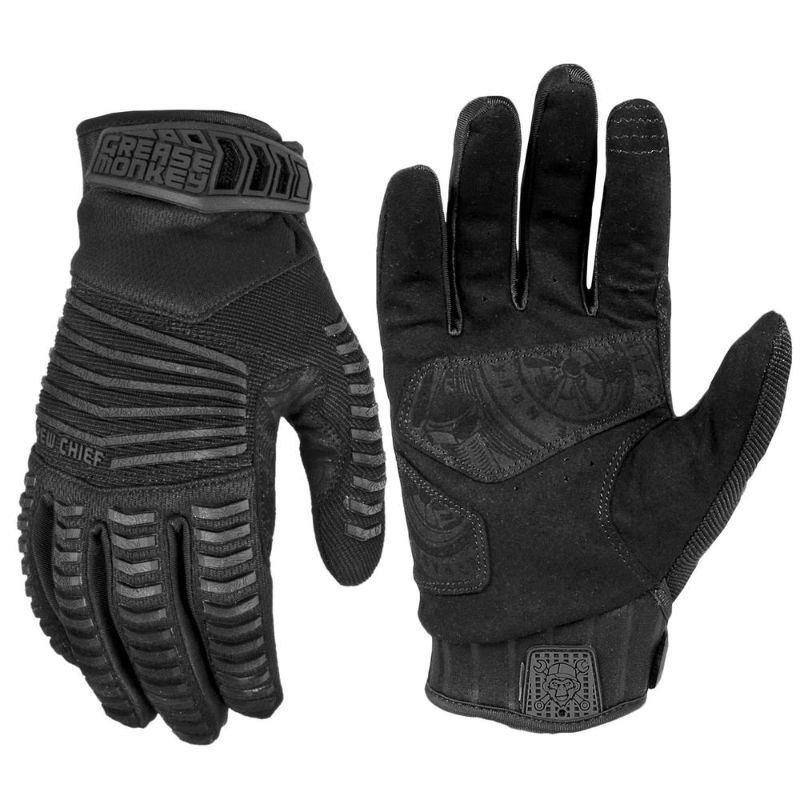 Photo 1 of Grease Monkey Medium Crew Chief Pro Automotive Gloves, Black
