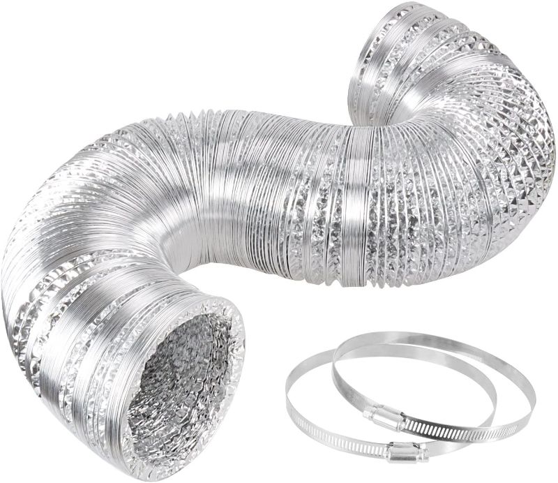 Photo 1 of  4 inch 8 feet Non-Insulated Flex Air Aluminum Foil Ducting Dryer Vent Hose 