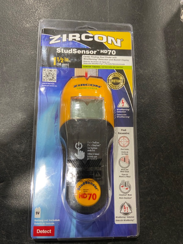 Photo 2 of Zircon StudSensor HD70 Stud Finder BATTERY POWERED/Batteries not included
