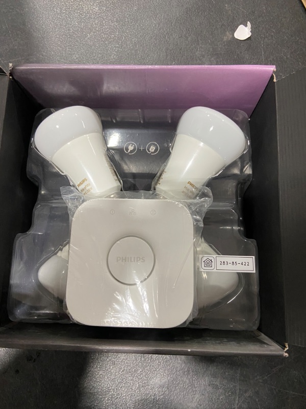 Photo 2 of Philips - Hue White and Color Ambiance A19 LED Starter Kit - Multicolor
