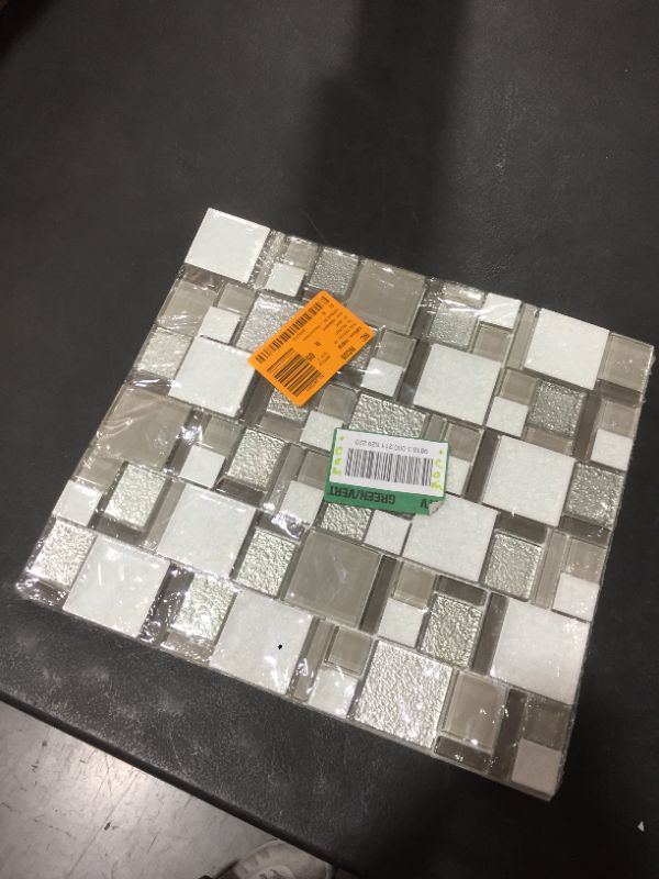 Photo 1 of Daltile Premier Accents Silver Block 11 in. X 13 in. X 8 Mm Glass and Porcelain Mosaic Wall Tile (1.06 Sq. Ft./Each)
