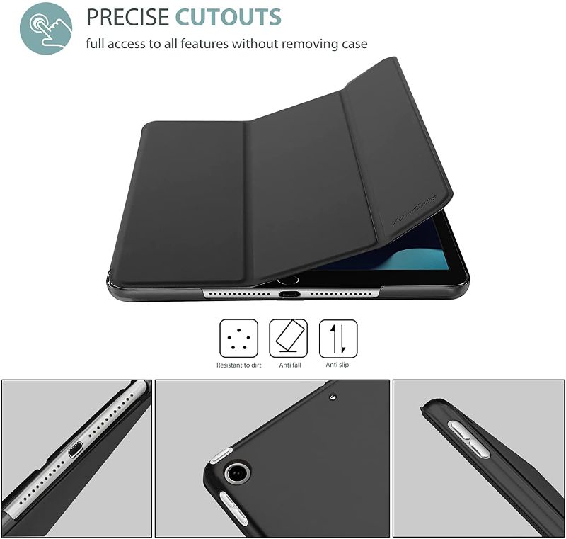 Photo 1 of ProCase iPad 10.2 Case iPad 9th Generation 2021/ iPad 8th Generation 2020/ iPad 7th Generation 2019 Case, Slim Stand Hard Back Shell Protective Smart Cover Case for iPad 10.2 Inch -Black
