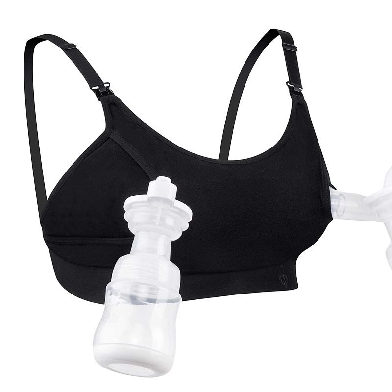 Photo 1 of Hands Free Pumping Bra, Momcozy Adjustable Breast-Pumps Holding and Nursing Bra, Suitable for Breastfeeding-Pumps by Lansinoh, Philips Avent, Spectra, Evenflo and More(Black, Medium)
