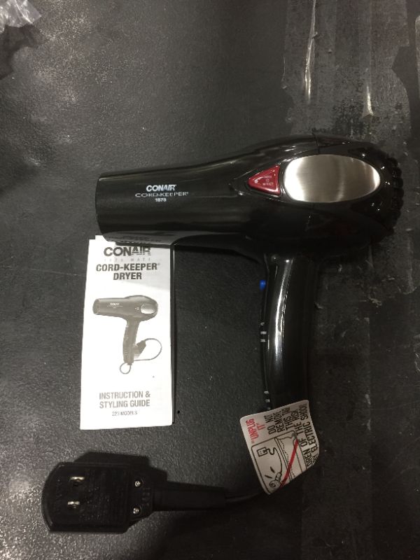 Photo 2 of Conair 1875 Watt Cord Keeper Hair Dryer, Black - Amazon Exclusive
