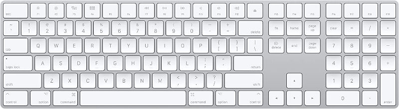 Photo 1 of Apple Magic Keyboard with Numeric Keypad - US English, Includes Lighting to USB Cable, Silver
